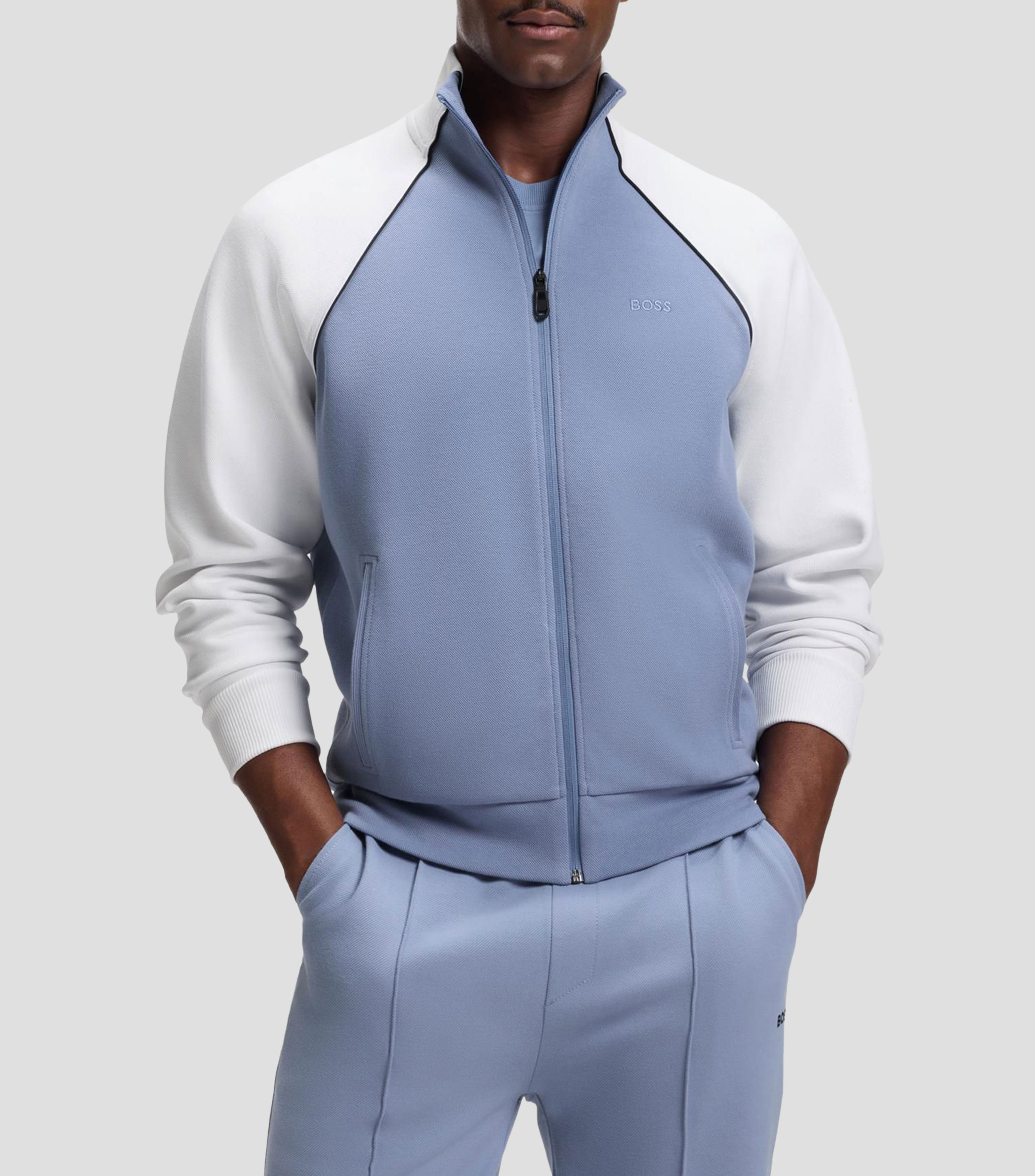Sudadera de algodón con ribetes en contraste Hombre